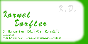 kornel dorfler business card